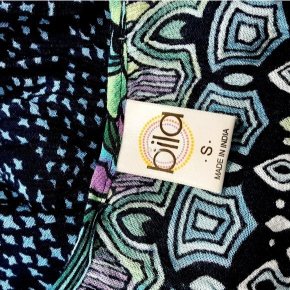 Bila Boho Geometric Print Maxi Dress Sleeveless Crochet Neckline Festival Style - Picture 4 of 4